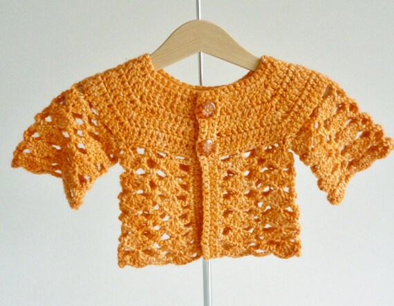 orange baby cardigan