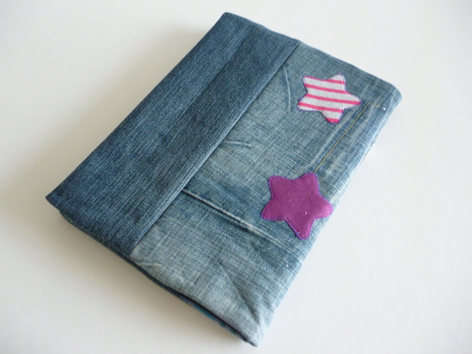 Denim Cover Notebook Stars Eco Friendly Recycled Jeans T Shirts Large