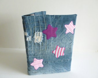 Recycled Denim Notebook – Large A4 Journal with Appliqued Stars