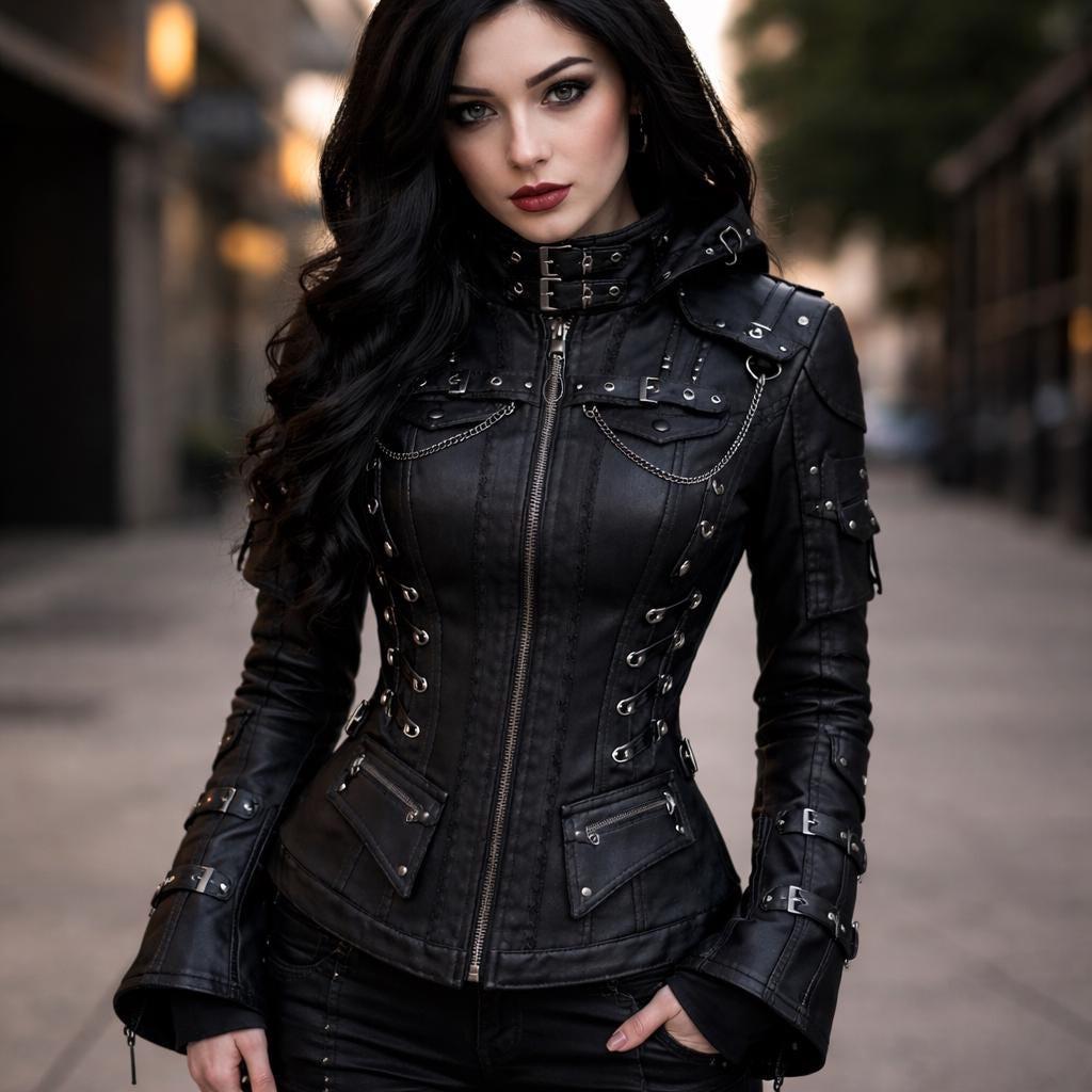 Gothic Hooded Leather Jacket – Skull Wings, Corset Back - Etsy