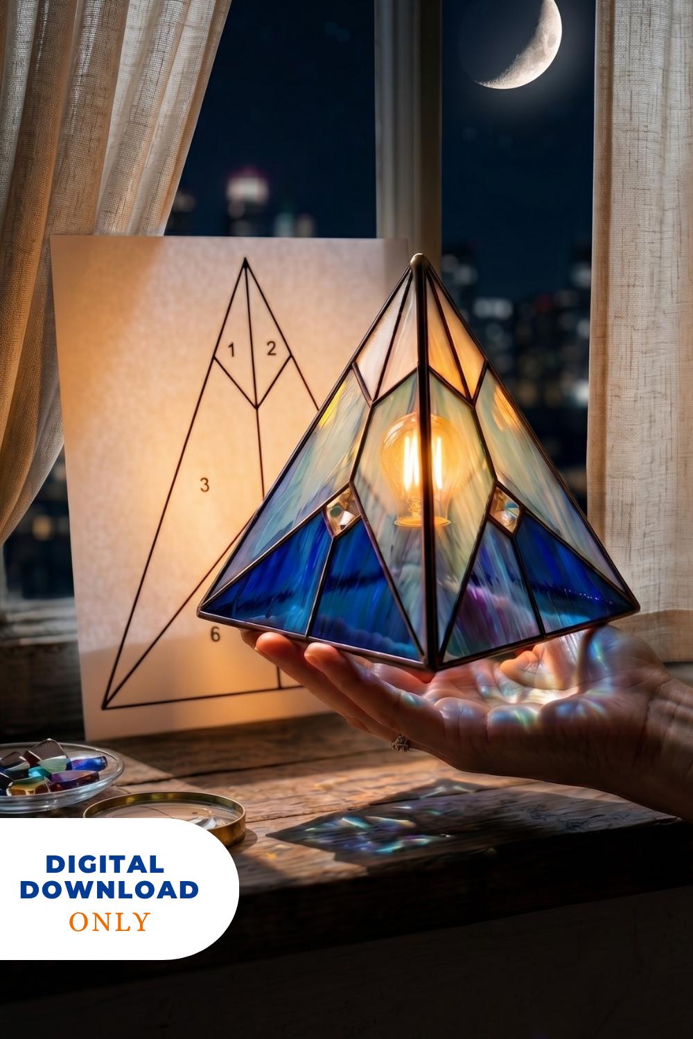 Stained Glass Lamp Pattern PDF, Vintage Tiffany Style Table Lamp ...