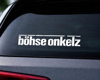 Böhse Onkelz Vinyl Aufkleber – verschiedene Größen | Für Innen & Außen | Freistehende Schrift | Gold, Schwarz, Weiß
