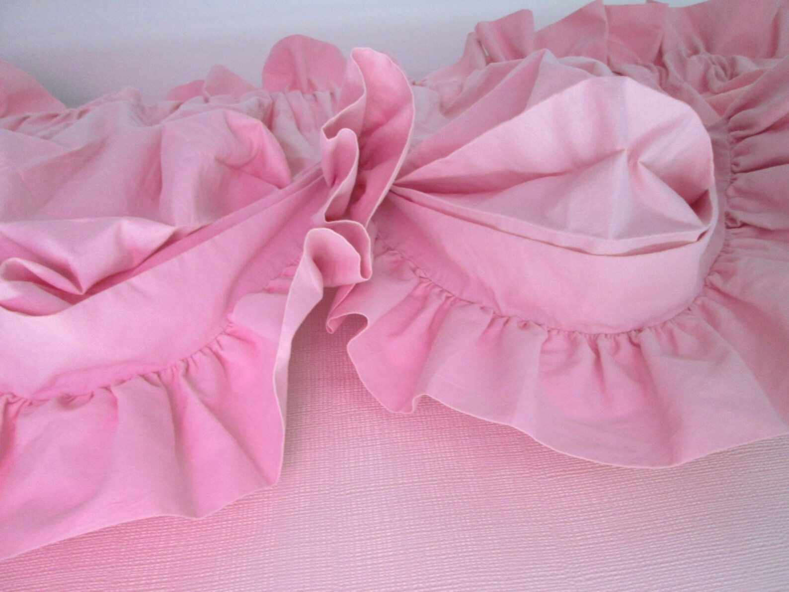 Pink ruffled balloon valance Spring shabby pink curtains Etsy
