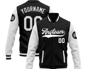 Personalized Varsity Jacket: Custom Stitched Letterman Bomber- Customize Team Uniform with logo