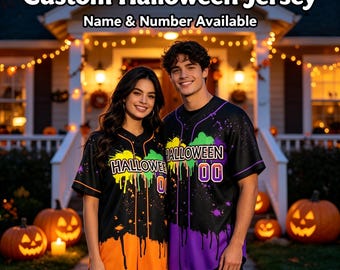 Custom Glow Neon Graffiti Drip Baseball Jersey, Personalized Team Uniform for Team Building Events