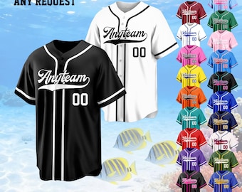 Custom Embroidery Baseball Jersey: Personalized Team Uniform, Birthday Gift