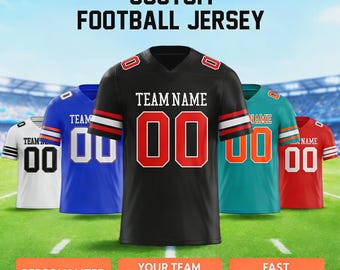 Custom Football Jersey: Personalized Stitched or Printed Team Uniform - gift for him
