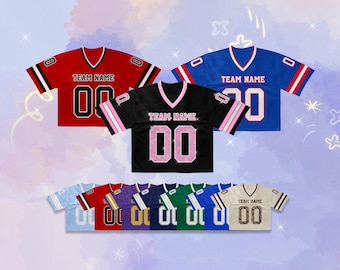 Custom Crop Football Jersey, Vintage Style, Personalized Gift