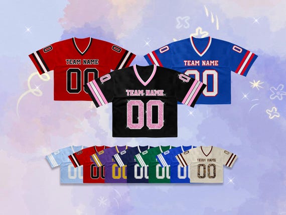 Custom Crop Football Jersey, Vintage Style, Personalized Gift