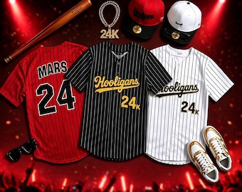 Personalized Mars Hooligans Baseball Jersey – Custom Name Number 24K Shirt