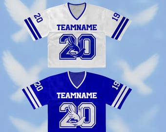 Custom Crop Football Jersey, Vintage Style, Personalized Gift