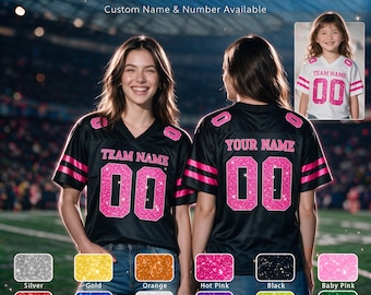 Camiseta de fútbol personalizada con lentejuelas brillantes - Uniforme de equipo personalizado con bordado o estampado