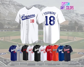 Custom Baseball Jersey, Personalized Name Number, Team Uniform, personalized gifts for men women kids