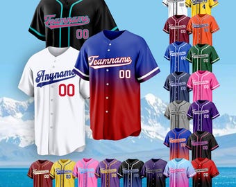 Custom Baseball Jersey: Personalized Name Number, Team Uniform, Birthday Gift, A1