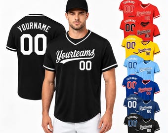 Custom Embroidery Baseball Jersey: Personalized Team Uniform, Birthday Gift