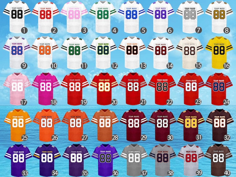 Custom Football Jersey - Personalized Embroidery or Print Team Uniform image 2