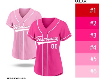 Custom Pink Baseball Jersey, Personalized Team Uniform