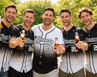 Custom Baseball Jersey for Groom & Groomsmen, Personalized Name Number Jersey, Bachelor Party Outfit