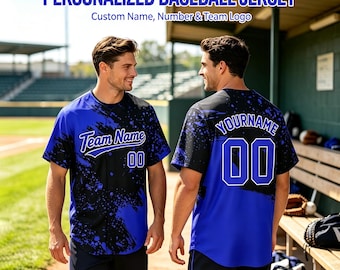 Camiseta de béisbol con bordado personalizado: uniforme de equipo personalizado, regalo de cumpleaños