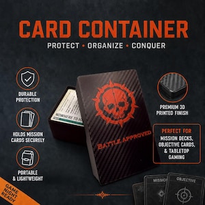Mission Deck Card Container and Storage for Tabletop Wargaming
