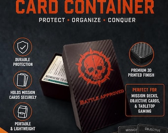 Mission Deck Card Container and Storage for Tabletop Wargaming