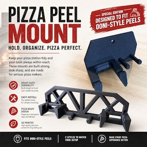 Pizza Peel and Tool Wall mount, Pizza Tools, Outdoor Kitchen