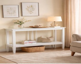 Narrow Console Table 7 Inch Depth | Handmade Wood Accent Hallway Table, Small Space Furniture