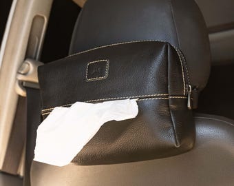 custom genuine leather tissue box cover ,Luxury  car tissue holder , unique tissue box