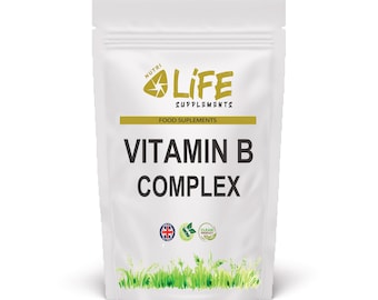 Vitamin B Complex Capsules B1, B2, B3, B5, B6, B7, B9, B12 Clean B Complex Vegan