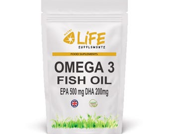 Omega-3-Fischöl 1000 mg Kapseln 500 mg EPA & DHA 200 mg doppelte Stärke Formel Nutri Life
