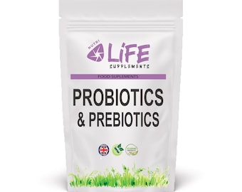 Probióticos para la salud intestinal 60 mil millones de prebióticos Complejo de probióticos Inulina Vegano