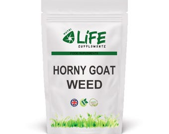 Cápsulas de Epimedium (Hierba de la Cabra en Celo) de 600 mg con 30 % de L-cariina. Suplemento natural en polvo de Epimedium.