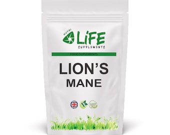 Lions Mane Capsules 500mg Natural Lions Mane Mushroom Powder Vegan Supplements