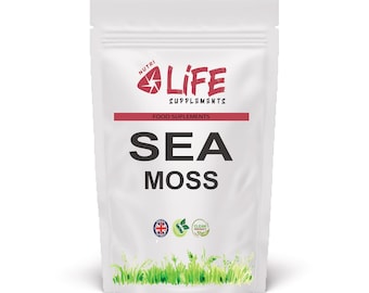 Cápsulas de musgo marino 500 mg, suplemento 100% natural y auténtico, vegano (Chondrus Crispus)