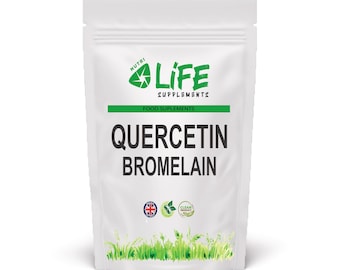 Cápsulas veganas de quercetina y bromelina 500 mg, extracto 98 % genuino, suplementos potentes