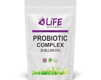 Probióticos para la salud intestinal. Complejo de 20 mil millones de probióticos. 15 bacterias activas. Vegano.