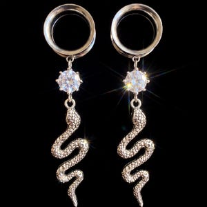Silver Serpent öronkronor och ultrabriljant strass 6 till 38 mm