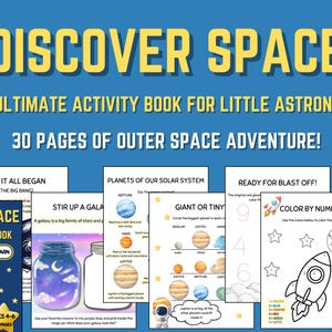 Space & Planets-activiteitenboek voor kleuters en kleuters - 30 pagina's (pdf)