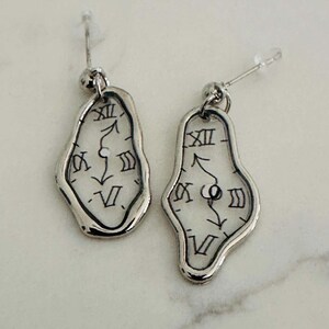 Watch Earrings, Drop Earrings, Dangle Earrings, Silver Tone Earrings, Jewelry, Gift, Gift For Her, Quirky Earrings, Statement Jewelry