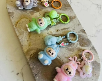 Llaveros, Monstruo, Mini Labubu, Llavero Labubu, Llavero Labubu, Llavero Kawaii, Mini Figura Labubu, Llaves, Bolsos, Abrazo de bolsillo