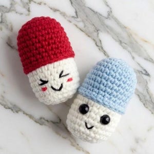 Amigurumi Crochet, Pill Capsule, Pocket Hug, Crafting, Knitting, Gift, Sensory, Kawaii Pill, Craft, Crochet, Handmade, PDF Pattern