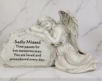 Ángel conmemorativo, muy extrañado, tumba, cementerio, ángel, muerte, hermoso, regalo, iglesia, lápida conmemorativa, amado por siempre, cielo, católico