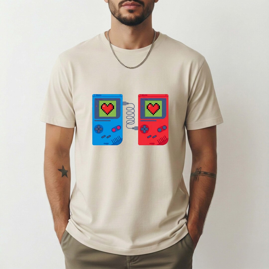 Retro Gamer Valentines Shirt, Pixel Art Handheld Console Tee, Gaming ...