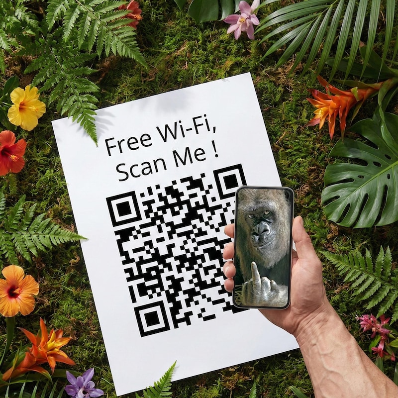 Middle Finger Gorilla Qr Code - Etsy