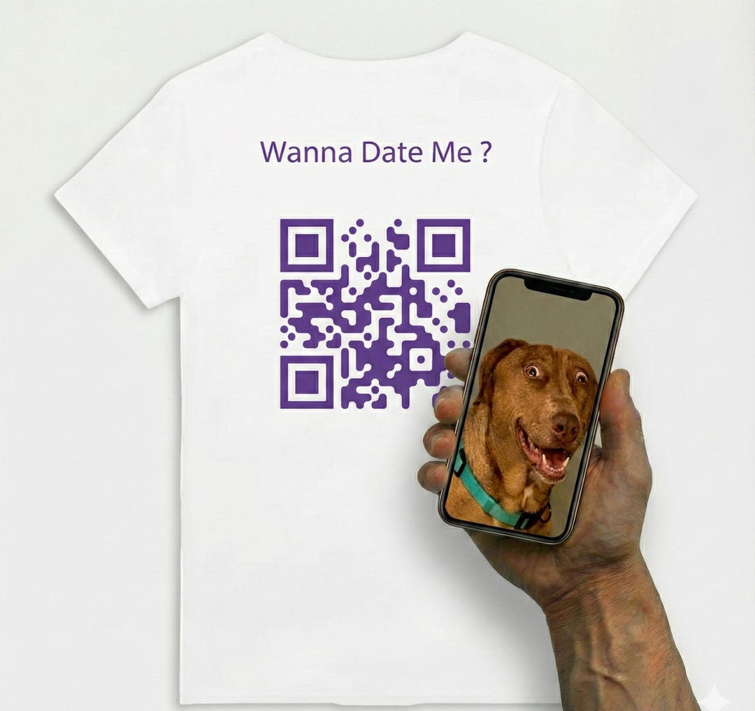 Wanna Date Me QR Code Prank - Purple Qr T-shirt - Etsy