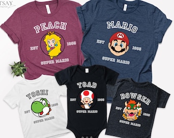 Super Mario Shirt, Super Mario Matching Shirt, Mario and Friends Shirts, Super Mario Fan Shirt, Family Vacation Shirt