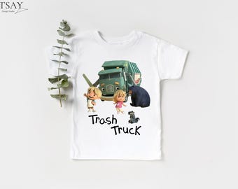 Trash Truck Toddler Shirt: Kids Birthday Tee or Baby Bodysuit
