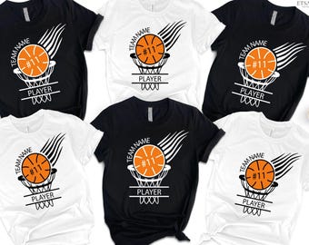 Custom Basketball T-Shirt, Player Number and Name Shirts
