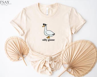 Minimalist Silly Goose T-Shirt, Animal Lover Gift