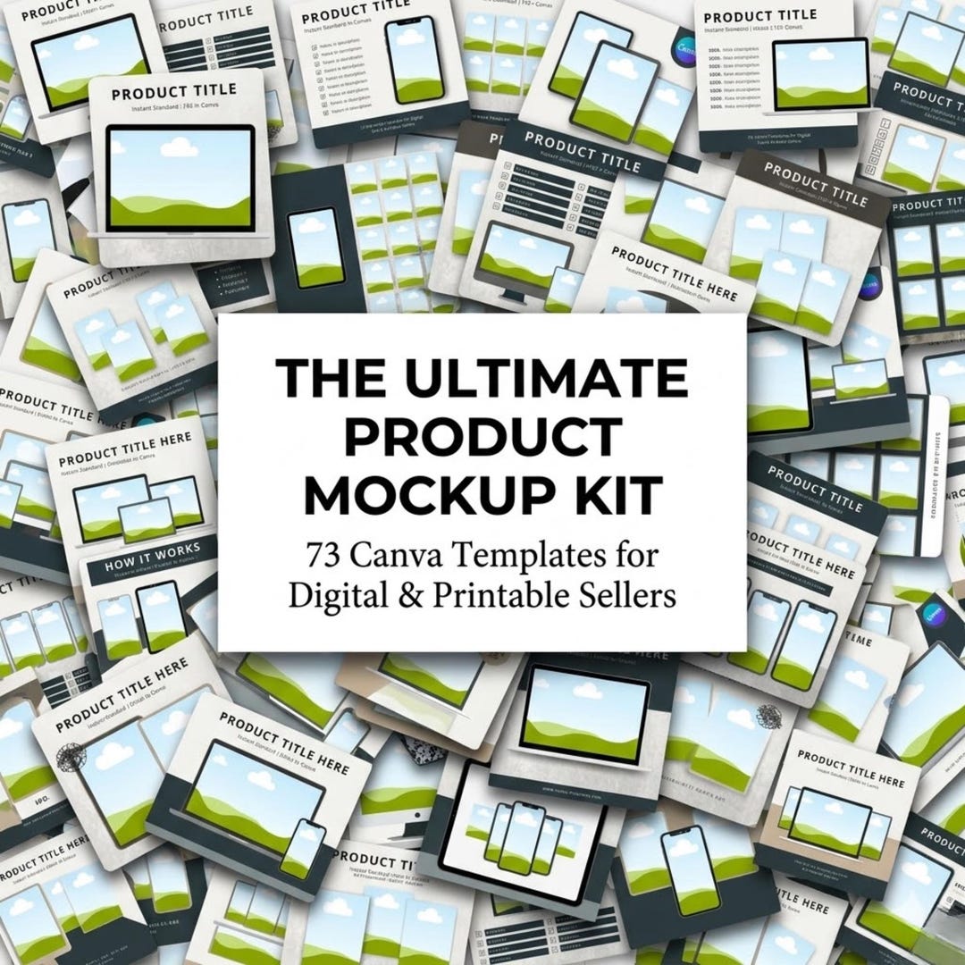 Digital Product Mockup Kit | Etsy Listing Templates | Canva Drag and ...